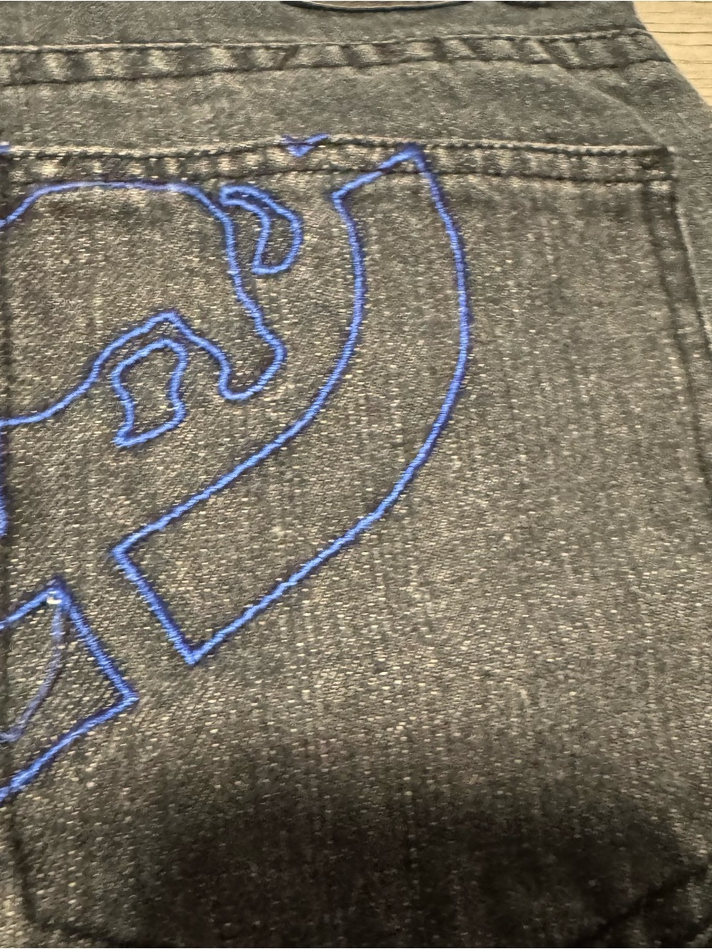 Vtg Y2K Youth Sz 10 Ecko Unltd Jeans Black Embroidered Logo Back Pockets 001972 - Picture 11 of 14